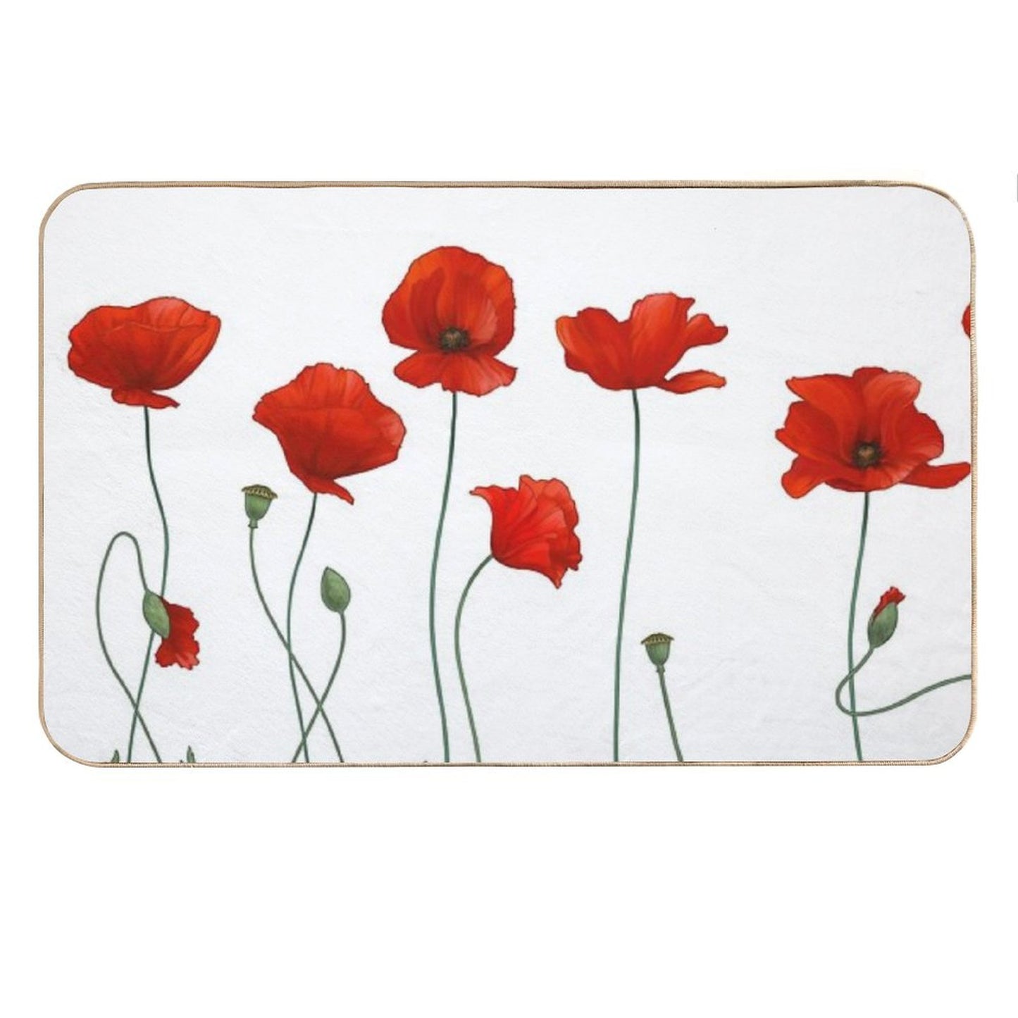 Poppy Stems. Bath Mat