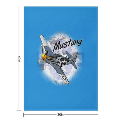 P51 Mustang Throw Blanket