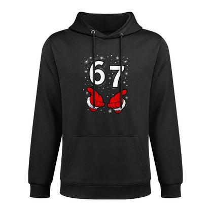 Funny Santa 6 7 Meme Six Seven Christmas 67 Italian Brainrot Kangaroo Pocket Hoodie