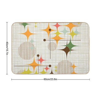 Eames Era Starbursts And Globes 3 (bkgrnd) Bath Mat