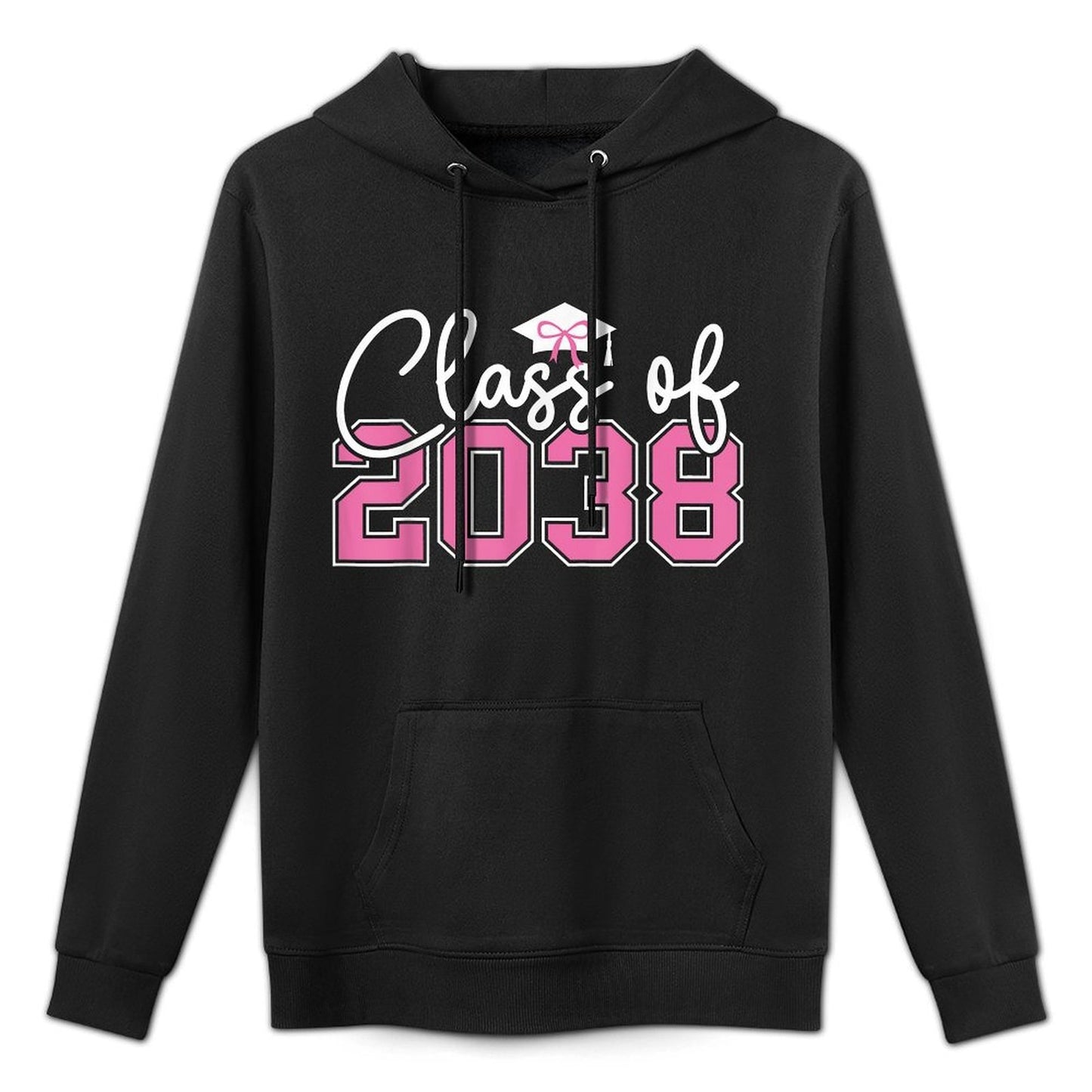 Class of 2038 Grow With Me Kindergarten Pink Coquette Bow Shrink-Resistant Hoodie