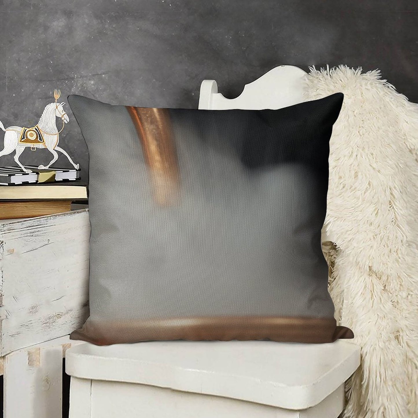 Copper Pipe with Steam Linen Throw Pillow Cover