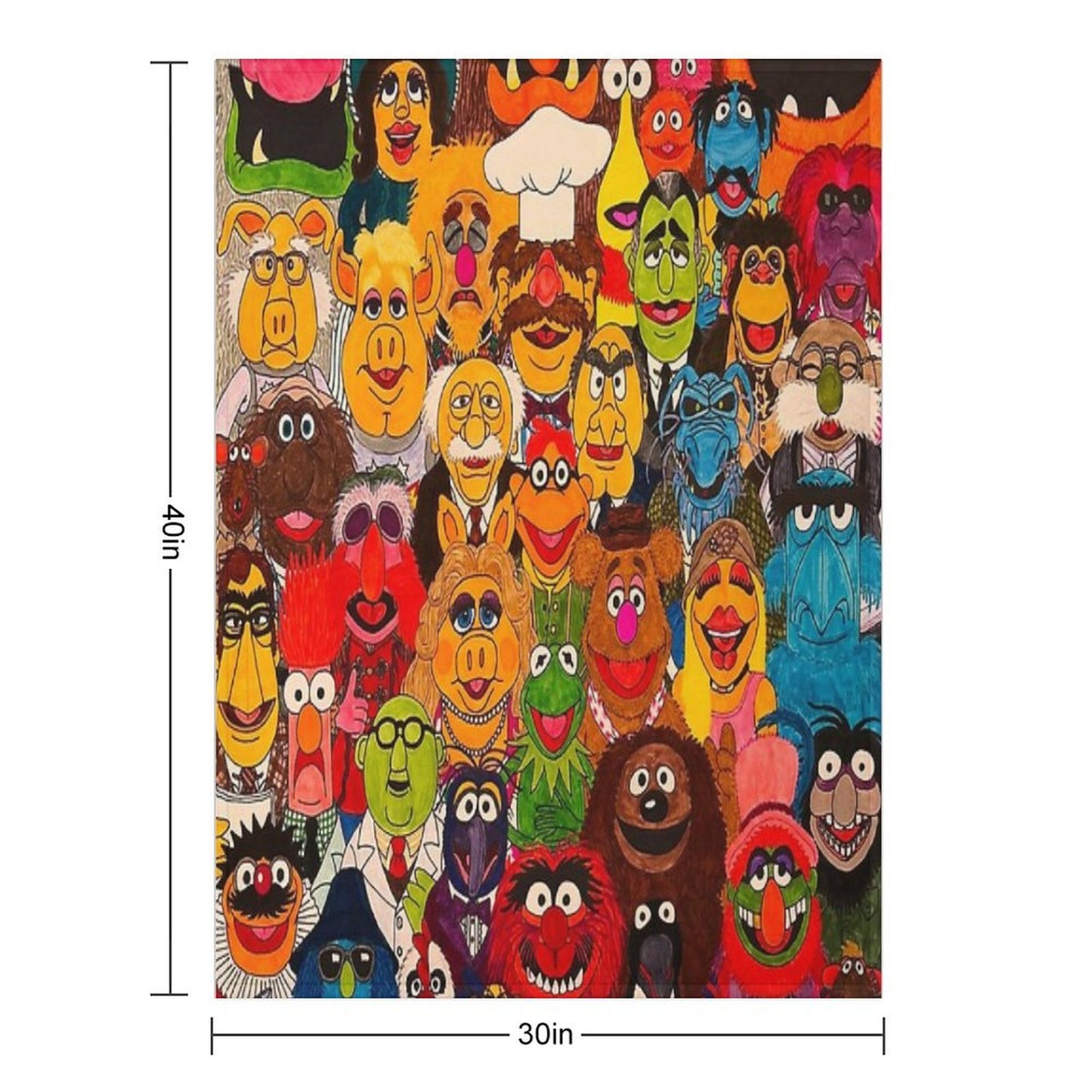 Retro Cartoon The Muppet Art Pattern Throw Blanket