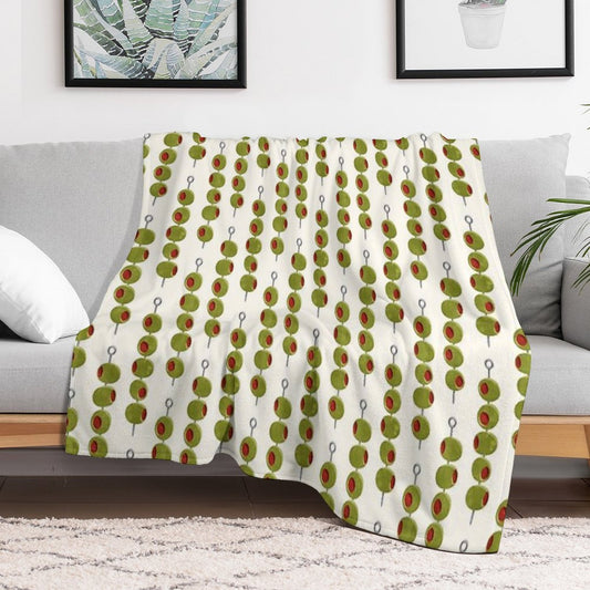 Martini Cocktail Olives  - Olives on A Stick Throw Blanket