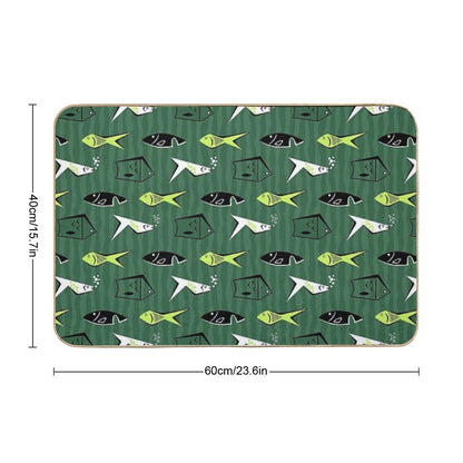 Mid Century Abstract Fish Bath Mat