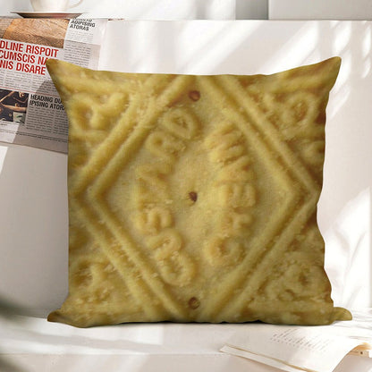 Custard Cream Linen Throw Pillow Cover
