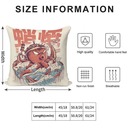 Takoyaki Attack Soft Washable Throw Pillow