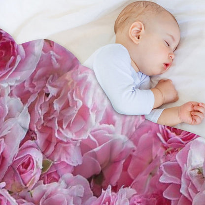 Pink Peonies Garden Throw Blanket