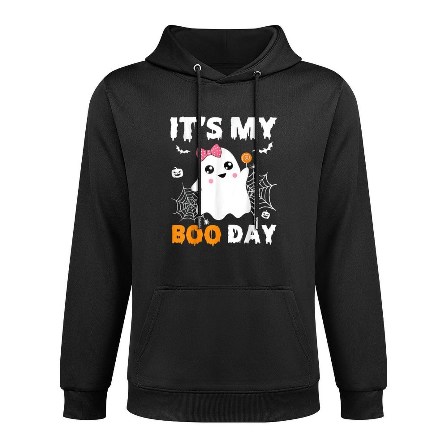 Its My Boo Day Halloween Birthday Ghost Pink Bow Girls Colorfast Hoodie
