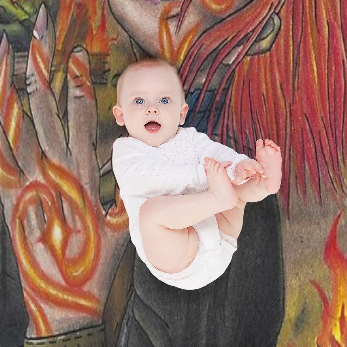 Raging Flames Throw Blanket