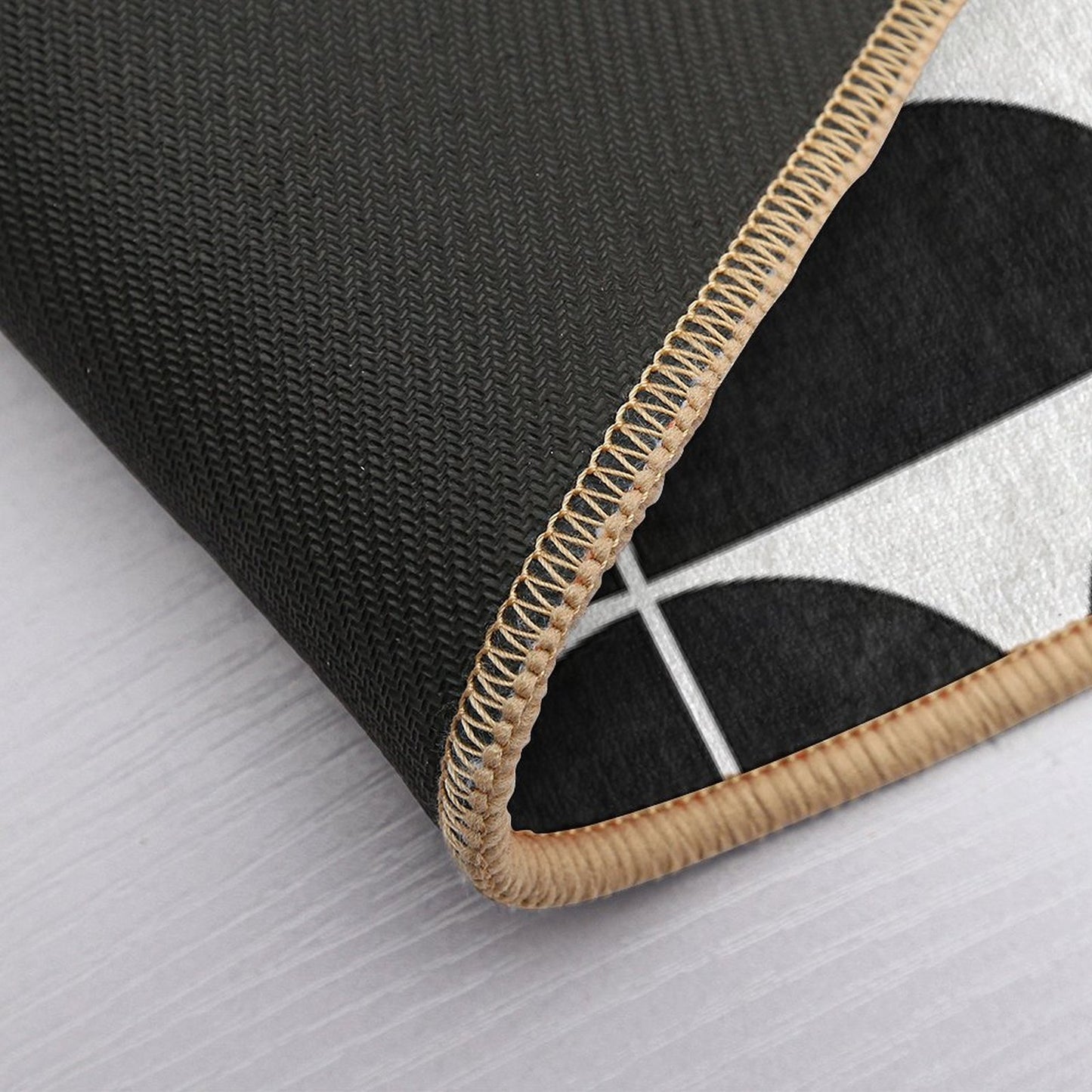 Mid-Century Modern Pattern No.3 - Black And White Concrete Bath Mat