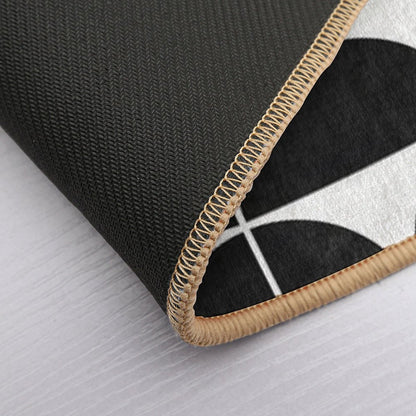 Mid-Century Modern Pattern No.3 - Black And White Concrete Bath Mat