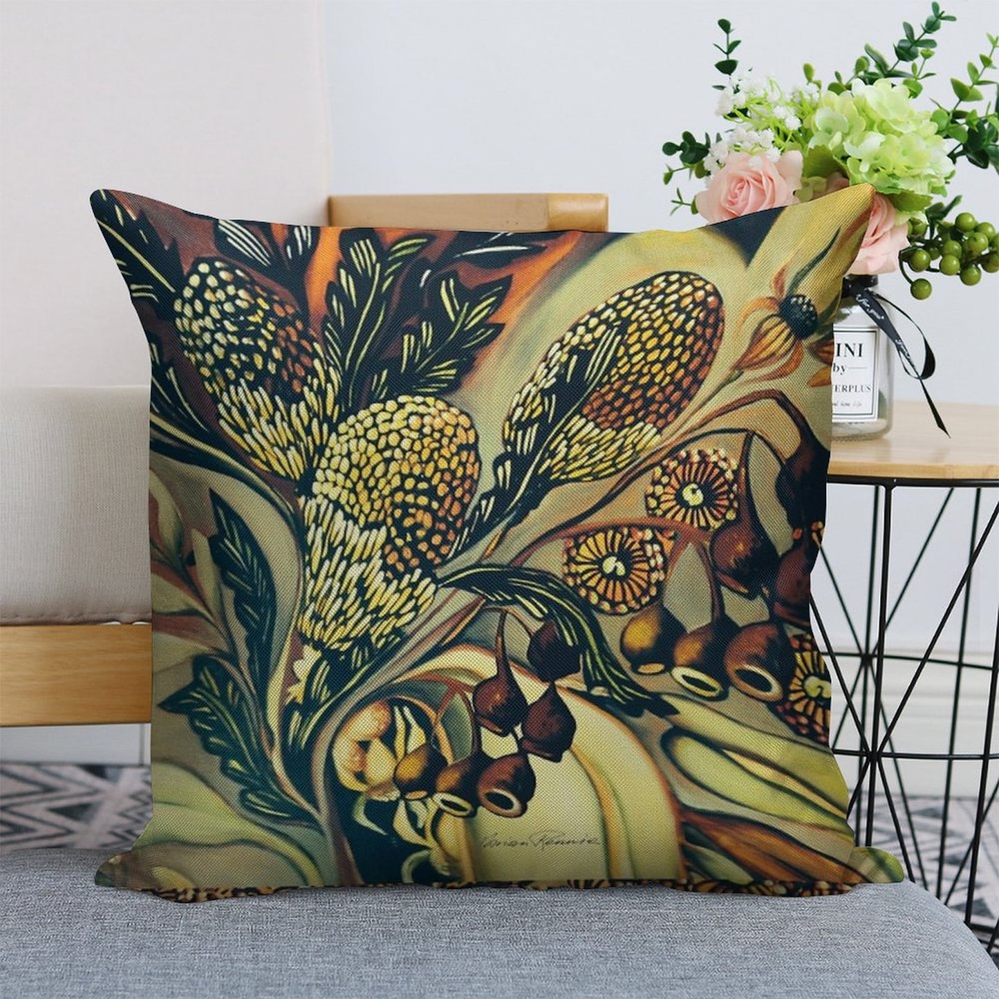 The Colours of Australia Linen Throw Pillow Cover