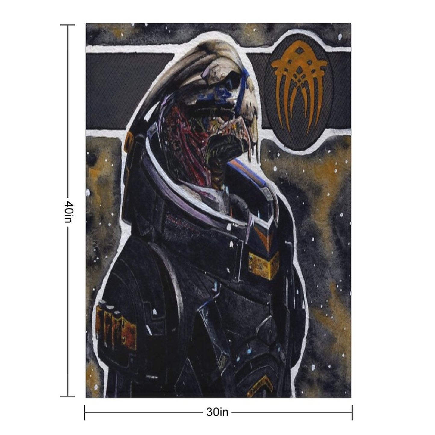 Mass Effect Garrus Throw Blanket