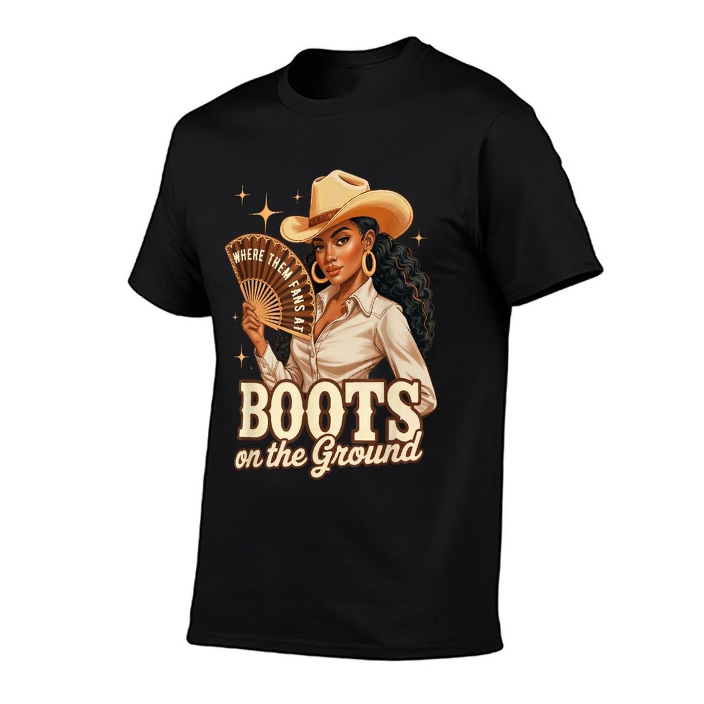 Boots On Ground Juneteenth Melanin Cowgirl Western Rodeo  Versatile T-Shirt