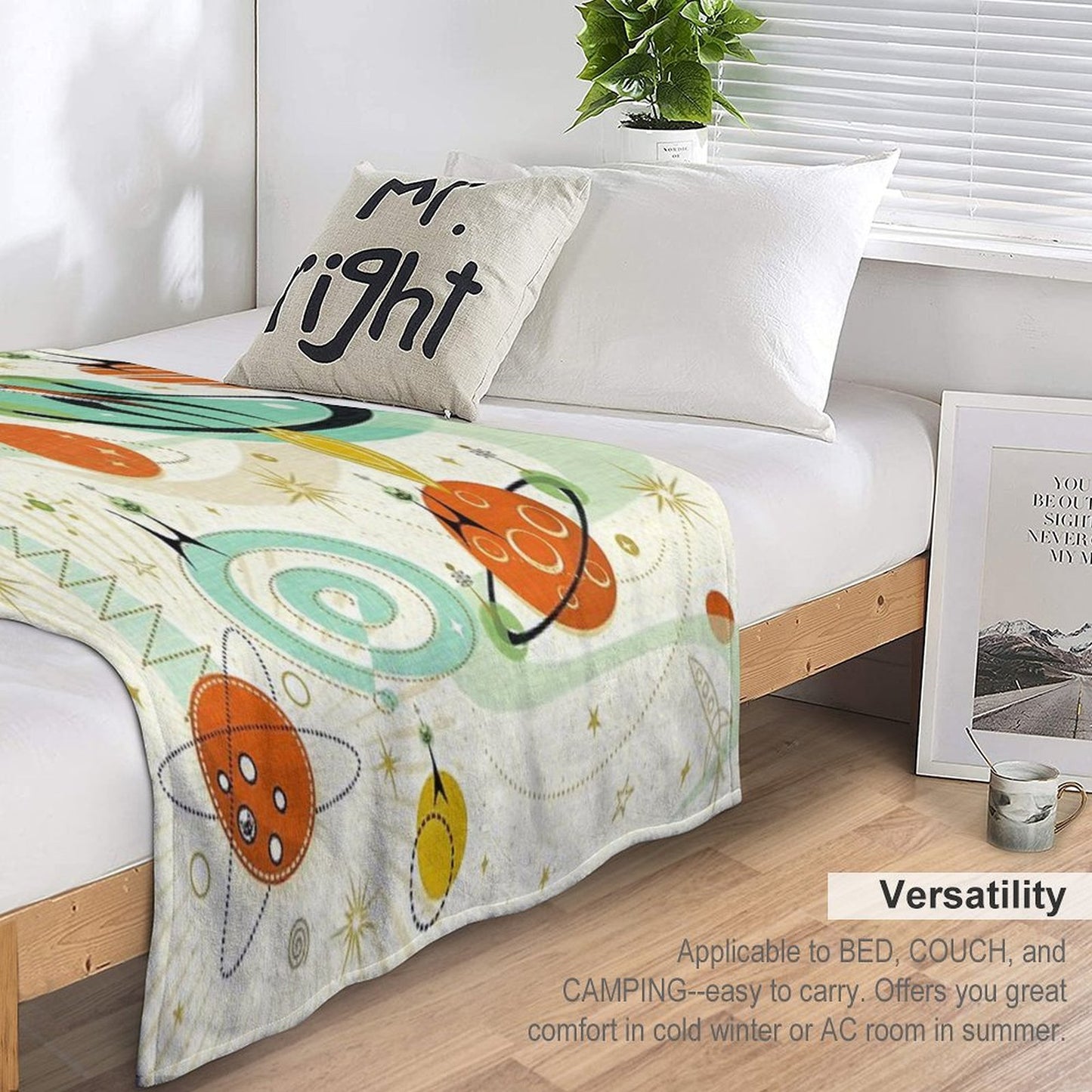 Atomic Cats in Space ©studioxtine Throw Blanket