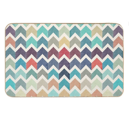 Watercolor Chevron Pattern Bath Mat
