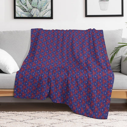 Geometrical Designs Blue Throw Blanket