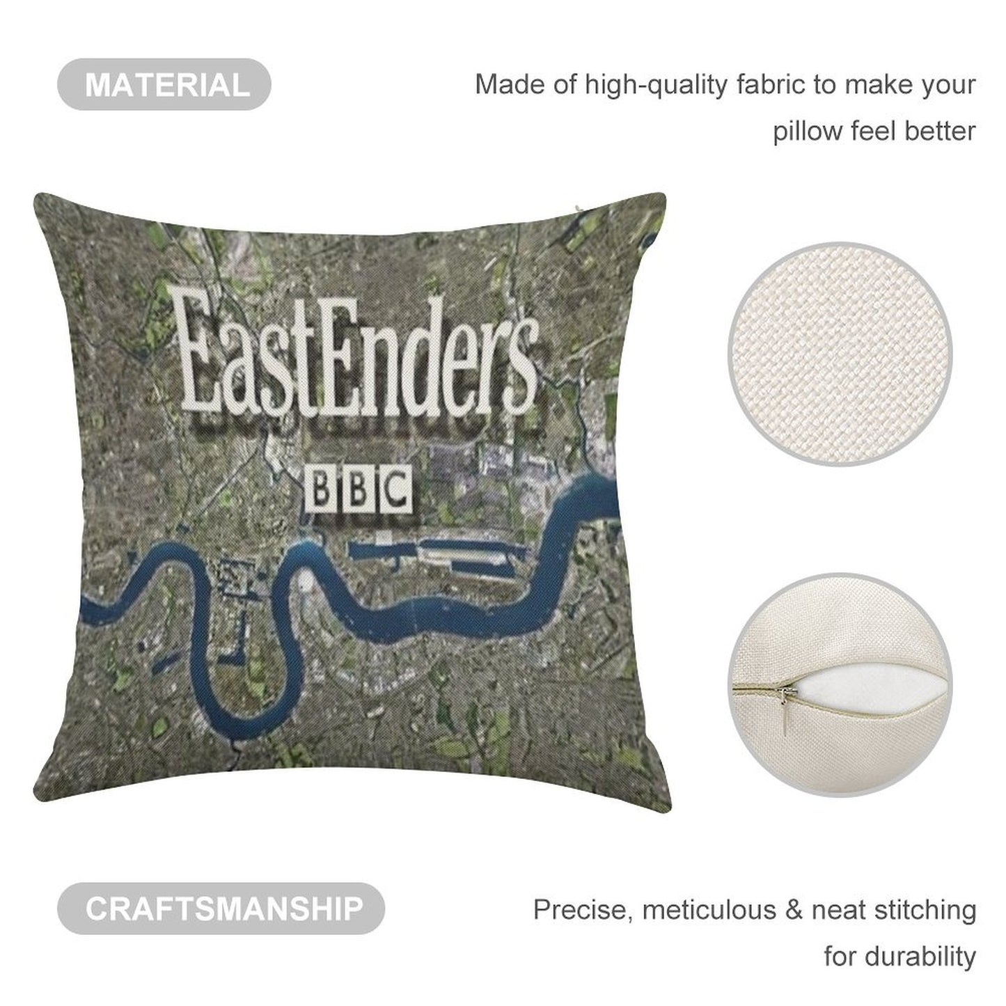 EastEnders Linen Throw Pillow Cover