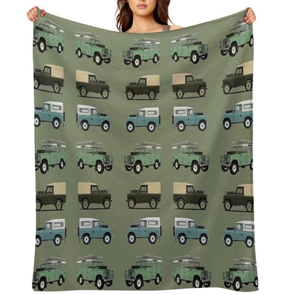 British Off Road 4x4 Vehicles Throw Blanket