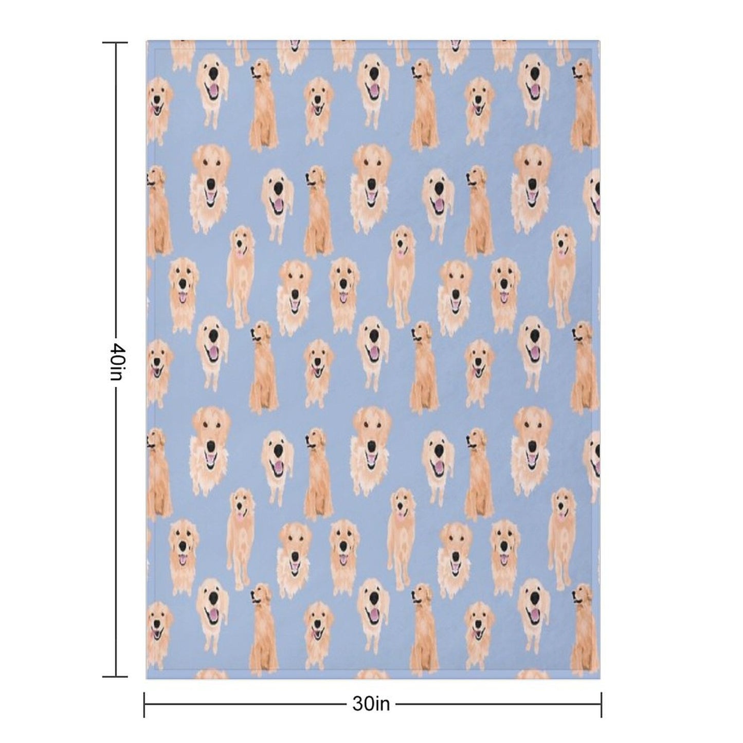 Golden Retrievers on Blue Throw Blanket