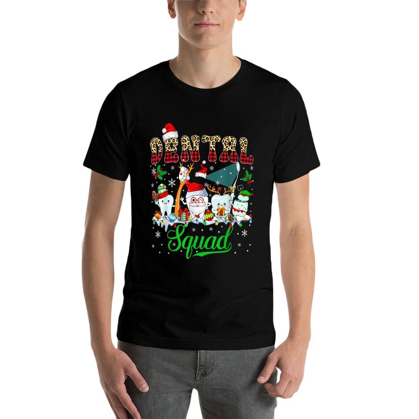 Dental Squad Christmas Santa Reindeer Elf Dental Tools  Polyester Blend T-Shirt