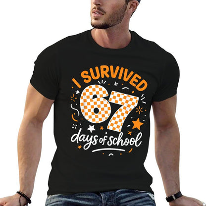 I Survived 67 Days of School Funny Six Seven 6 7 Meme Z Gen  Easy-care T-Shirt