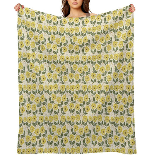 Golden Bloom Throw Blanket