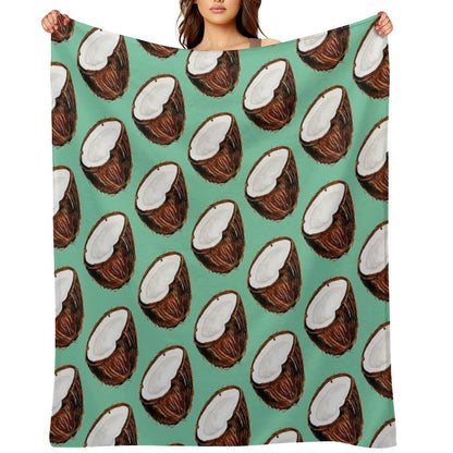 Coconut Pattern - Teal Throw Blanket