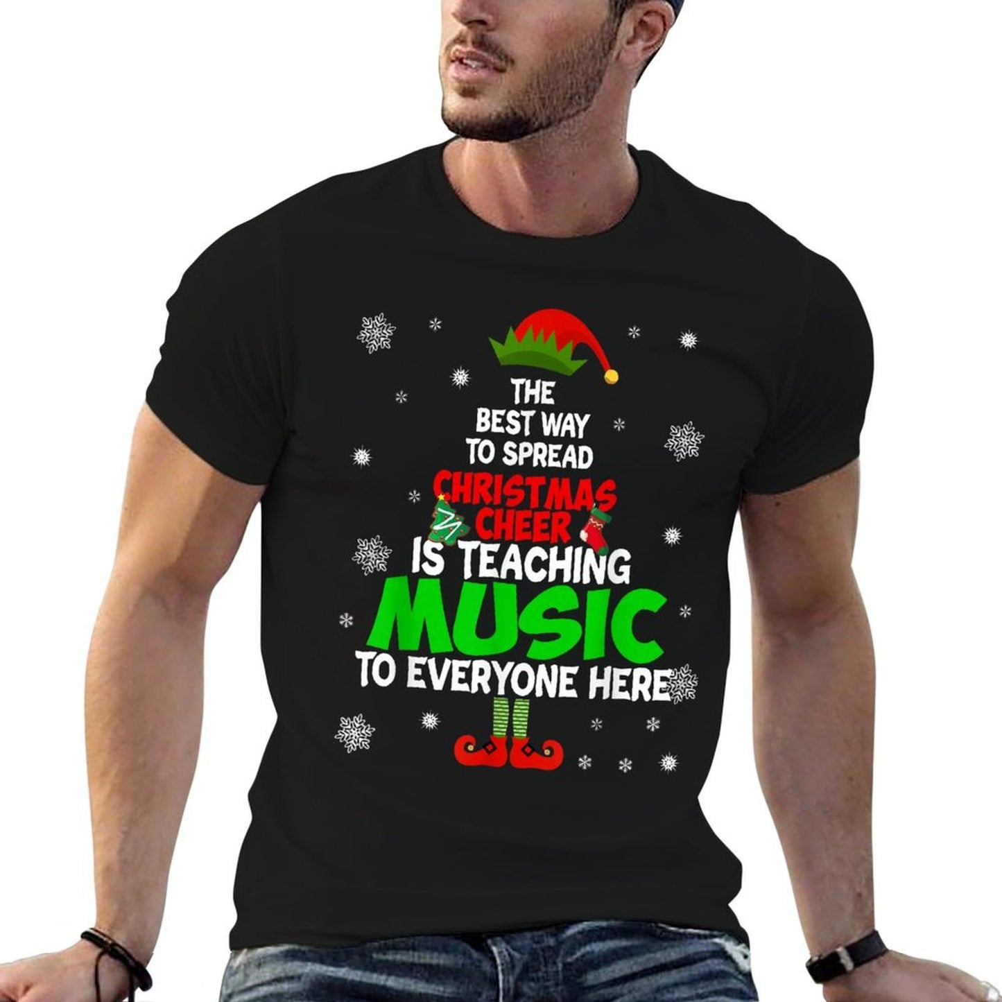 The Best Way To Spread Christmas Cheer Is Teaching Music  Cotton T-Shirt