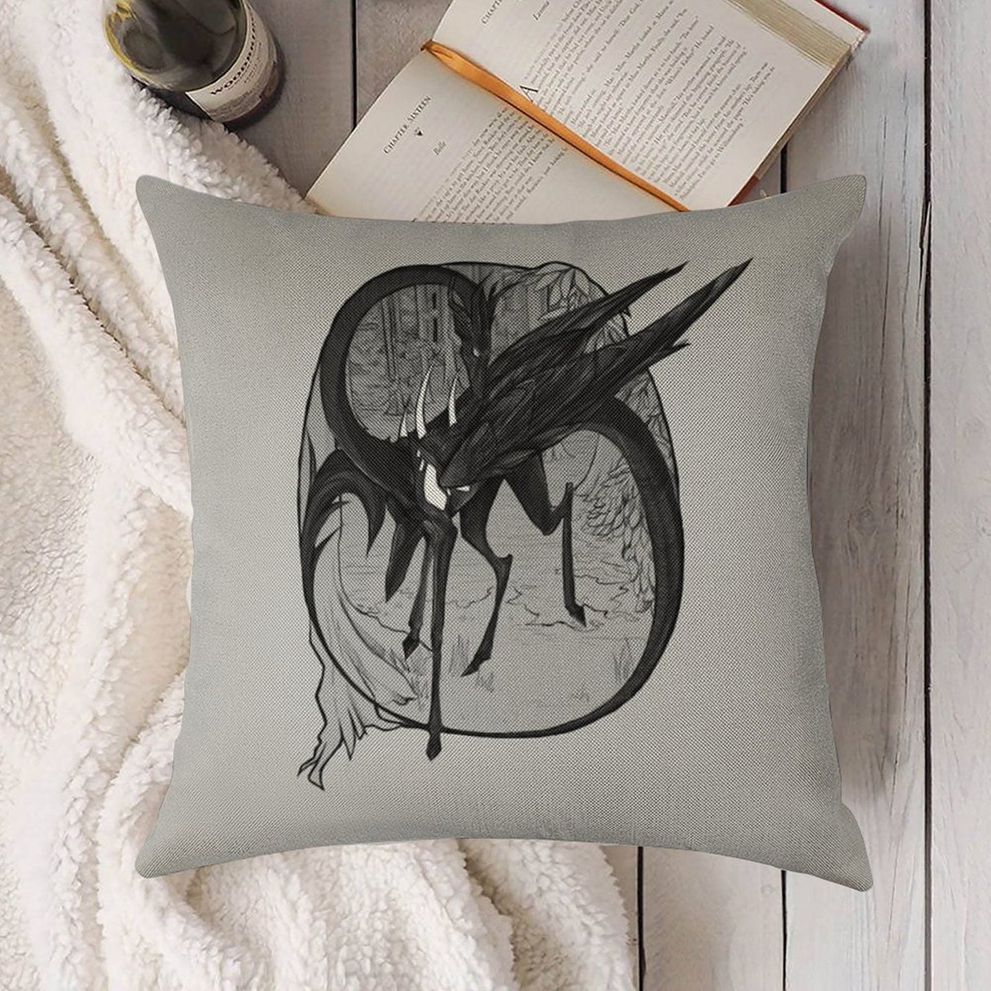 The Motherfather - Monochrome Linen Throw Pillow Cover