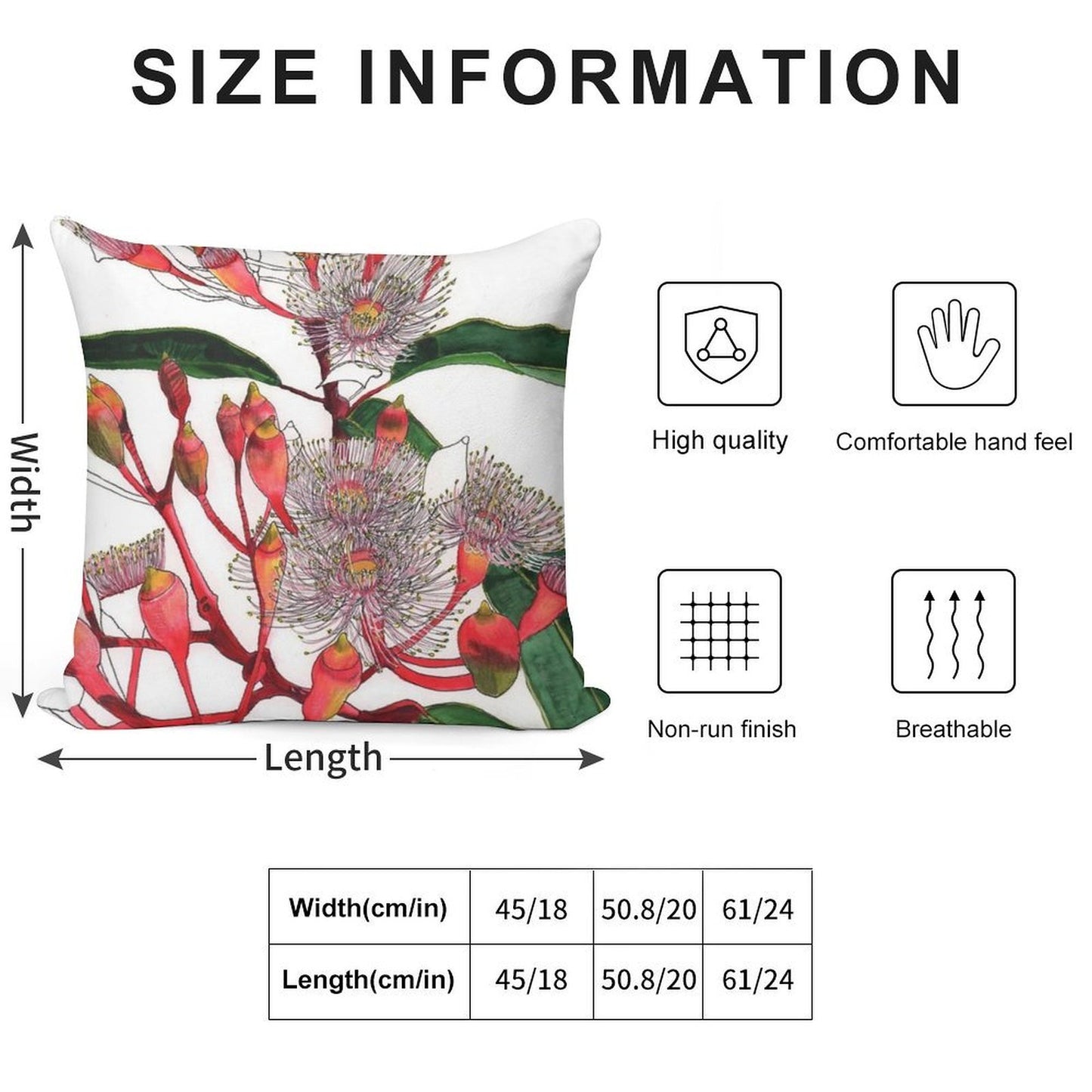 Flowering Gum Blossom Pale Pink Soft Skin-Friendly Throw Pillow