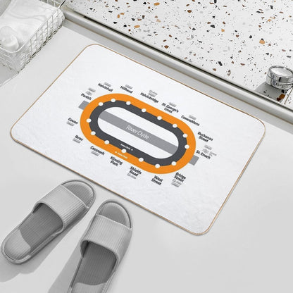 Glasgow Scotland Tube Metro Subway Train Map Bath Mat