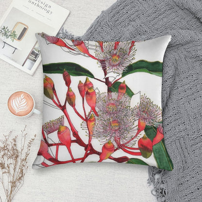 Flowering Gum Blossom Pale Pink Soft Skin-Friendly Throw Pillow