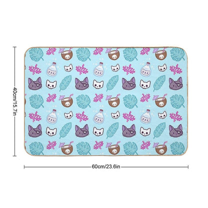 Pirate Cat  Turquoise  Nikury Bath Mat
