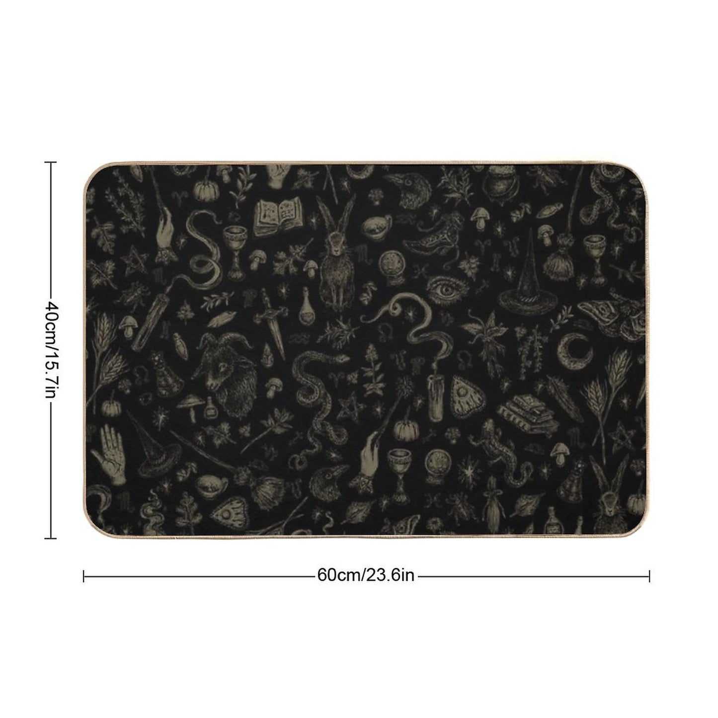 Just Witch Things (black And Beige) Bath Mat
