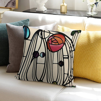 Charles Rennie Mackintosh Design Soft Luxury Feel Throw Pillow
