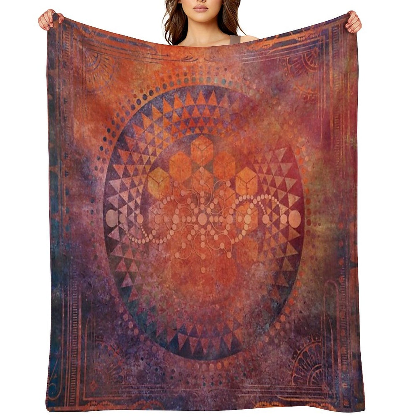 Desert Crop Circle Throw Blanket