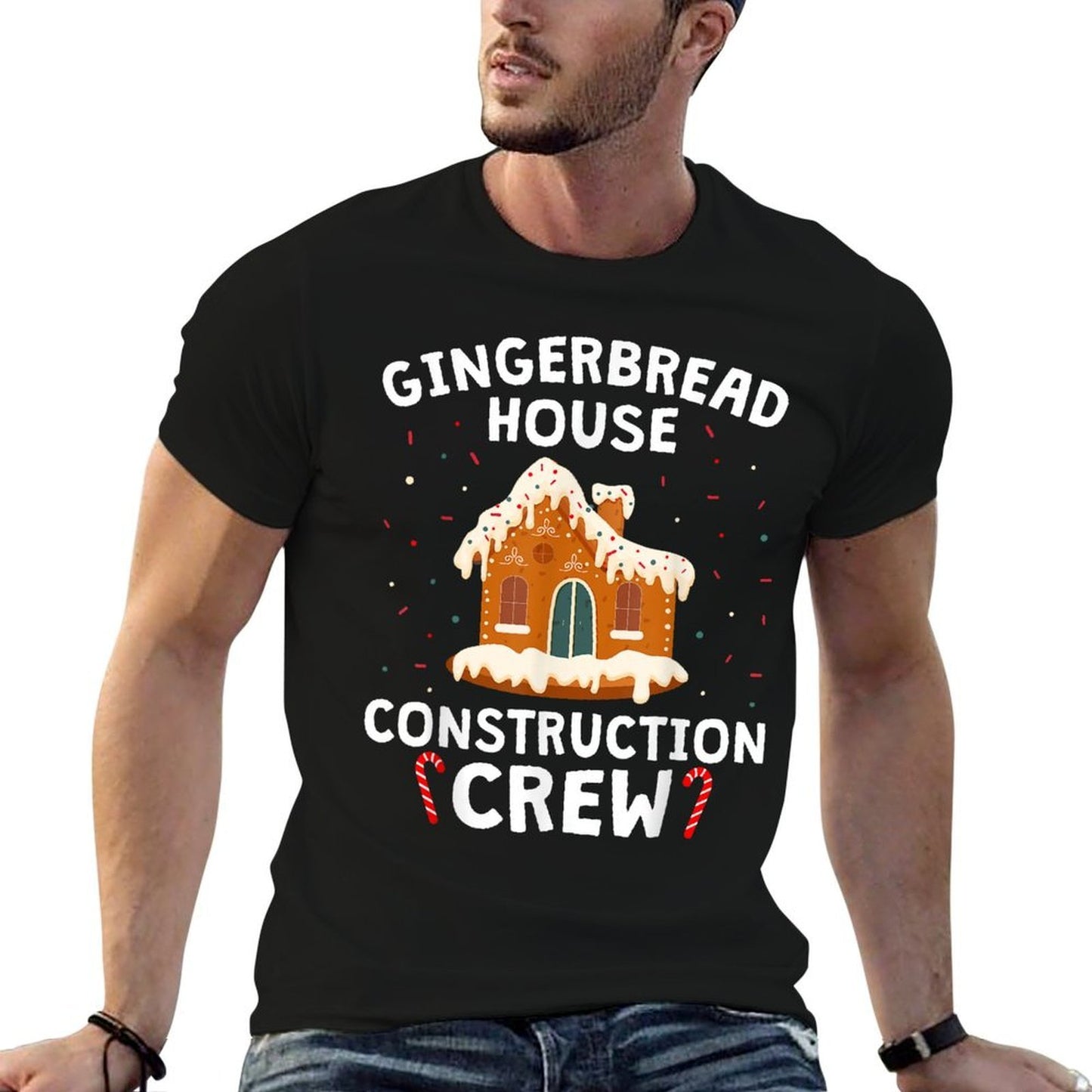 Gingerbread House Construction Crew Cookie Baking Christmas Comfortable T-Shirt