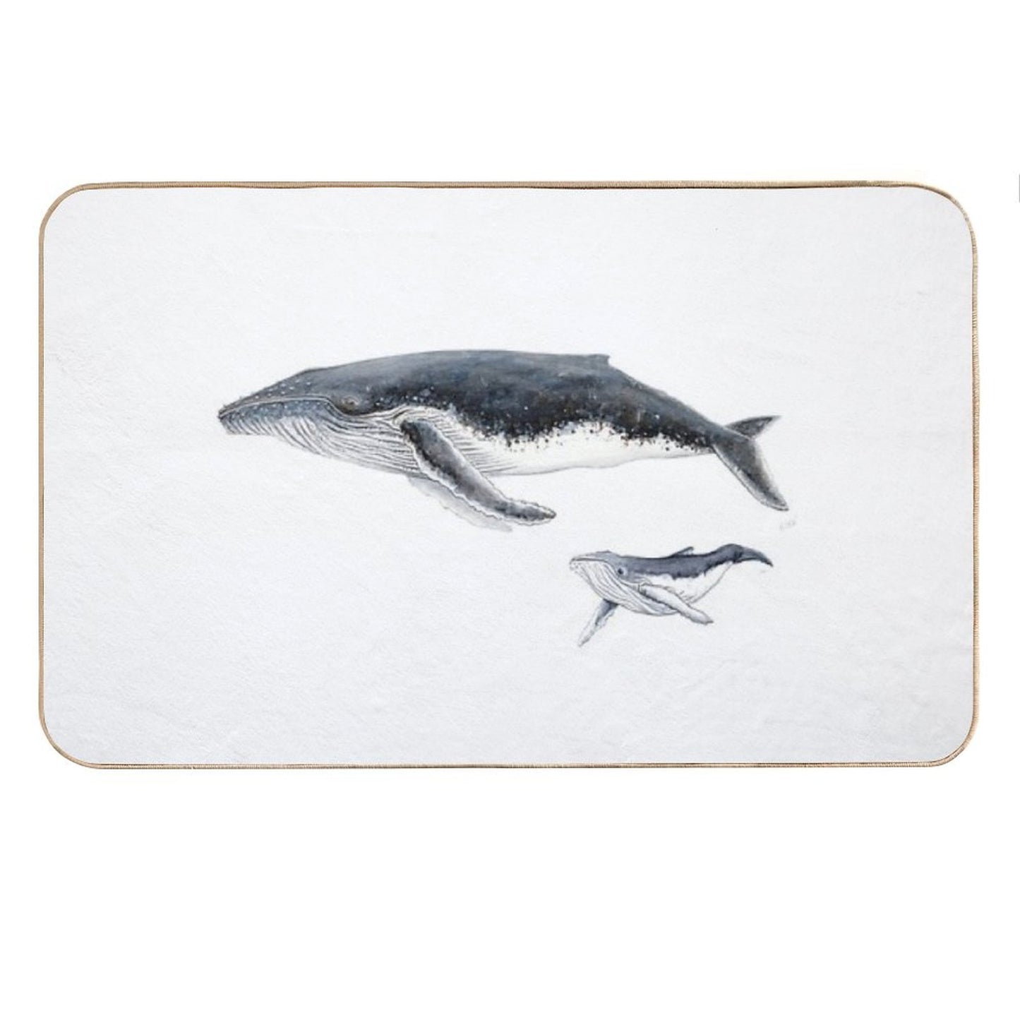 Humpback Whale Mother And Baby Whale Megaptera Novaeangliae Bath Mat