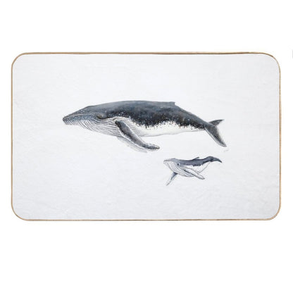 Humpback Whale Mother And Baby Whale Megaptera Novaeangliae Bath Mat