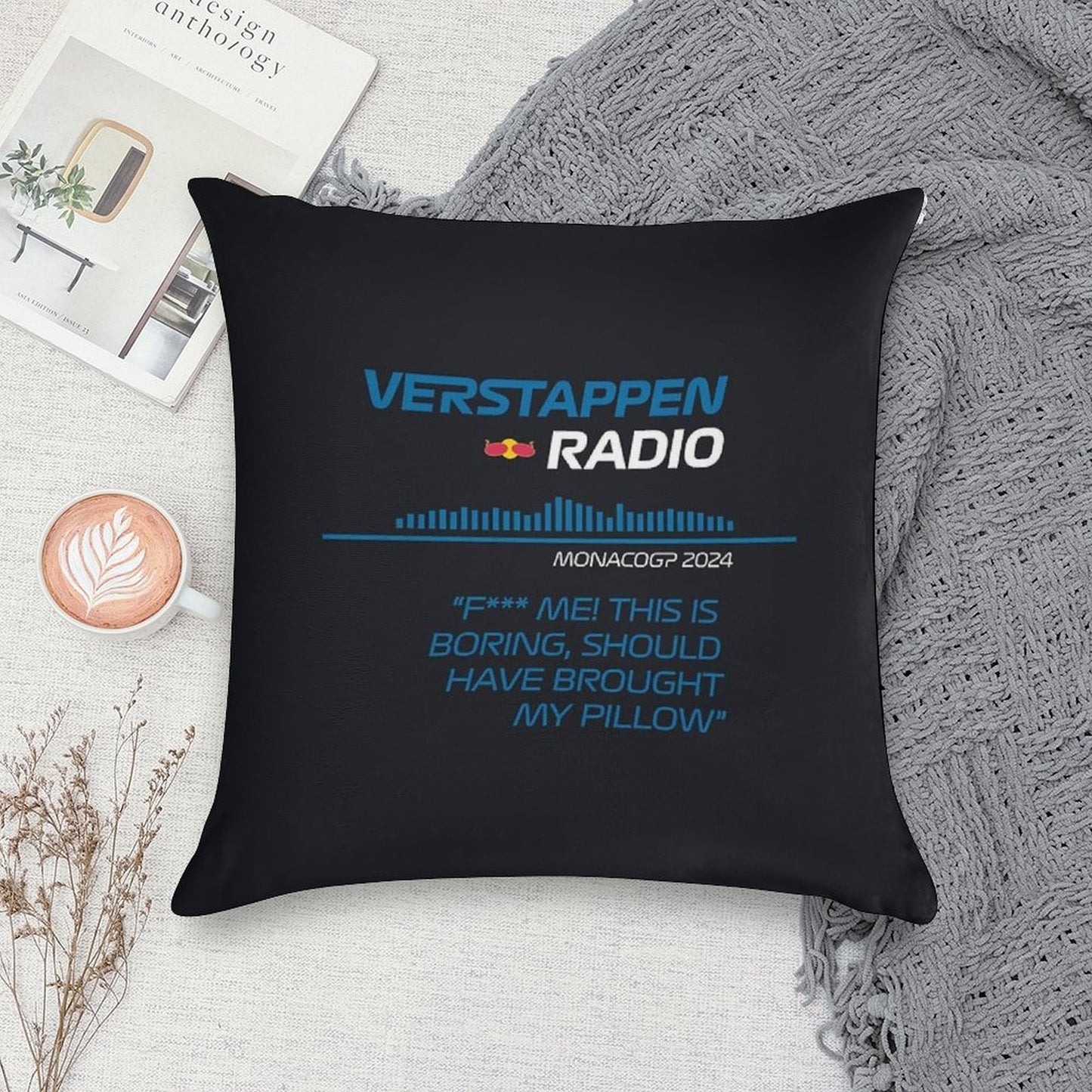 Verstappen Radio Monaco - Pillow Soft Hidden Zipper Throw Pillow