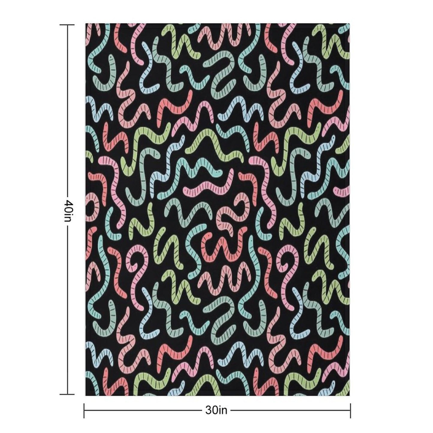 Cute Compost Earthworms. Funny Worms. Throw Blanket