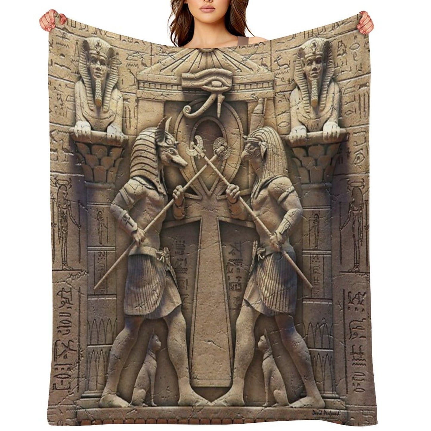 Egyptian Gods Throw Blanket