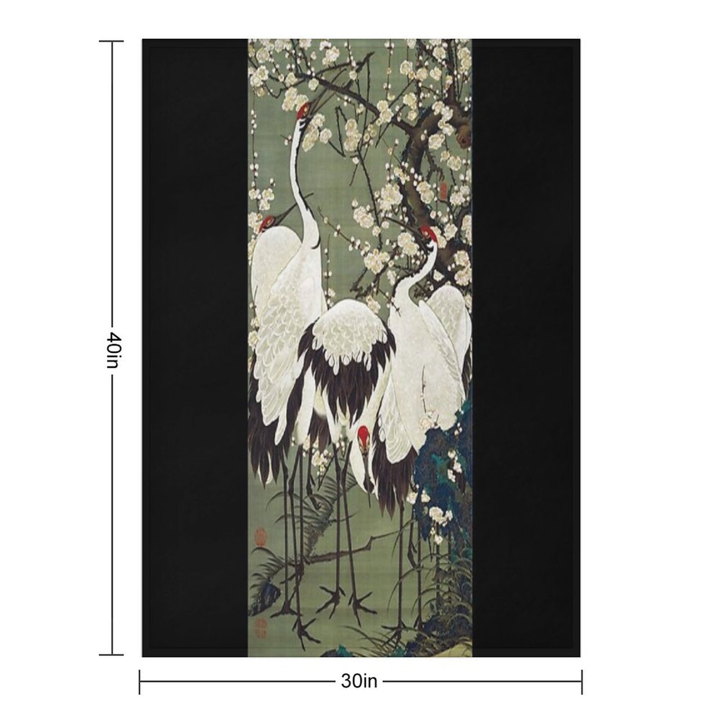 Favourite Artist - Plum Blossoms And Cranes - Ito Jakuchu Throw Blanket