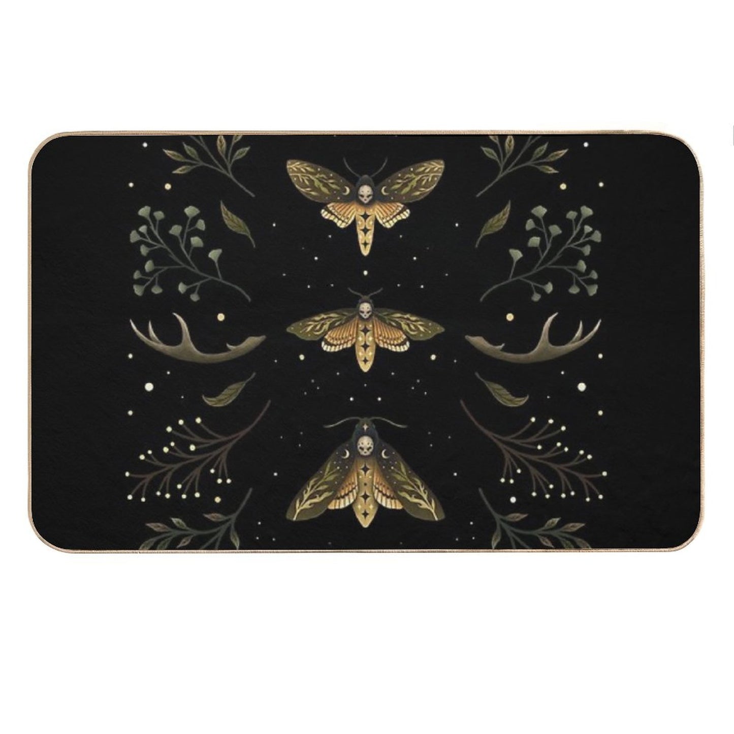 Death Head Moths Night Bath Mat