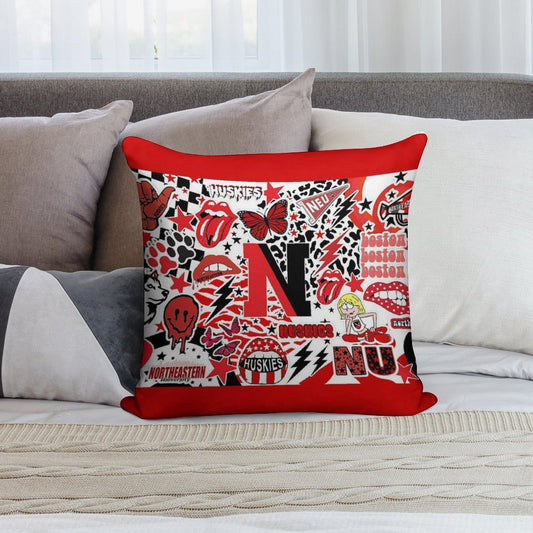 Northeastern Collage Soft Warmth Comfort Throw Pillow