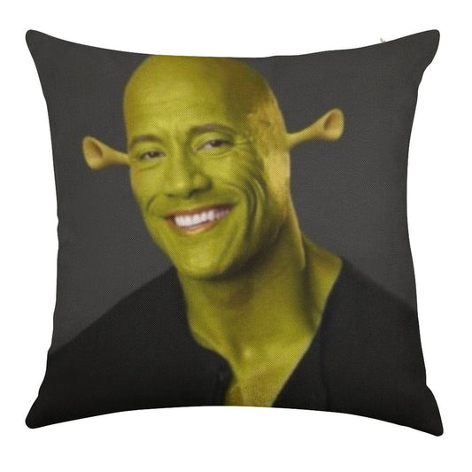 Dwayne 'The Shrok Johnson Linen Throw Pillow Cover