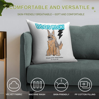 Dogs Rock Soft Multiple Sizes Throw Pillow