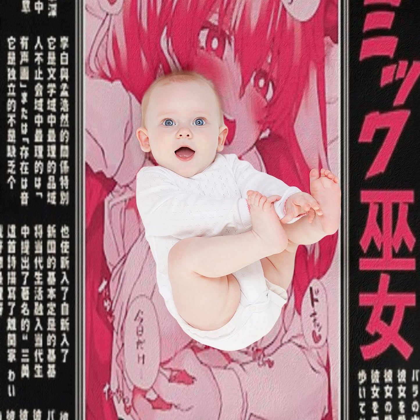 Anime Ahegao Hentai Throw Blanket